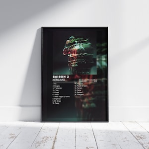 Album Cover Poster Saison 2 by Kerchak, album wall art, music album artwork, french rap, rap poster