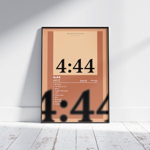 Póster de portada de álbum 4:44 de JAY-Z, arte mural de álbum, portada de álbum de música, rap en inglés, póster de rap