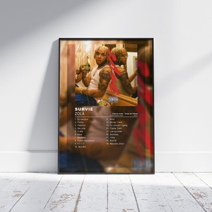 Album Cover Poster Survie by Zola, album wall art, music album artwork, french rap, rap poster