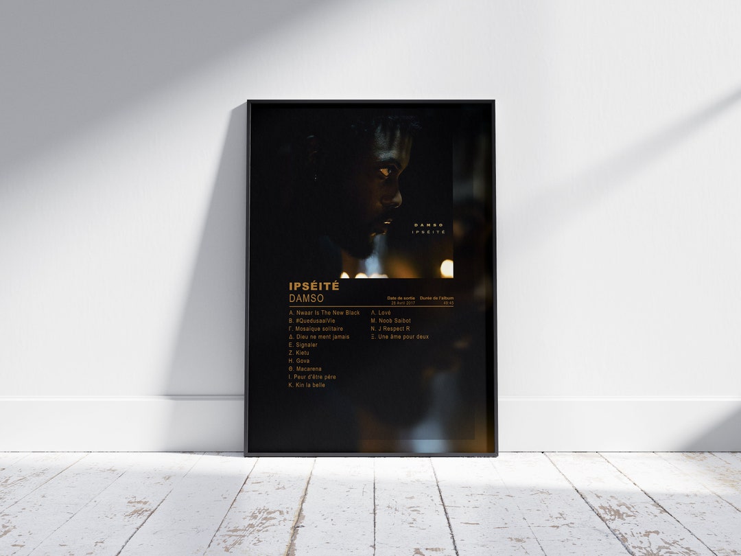 Klouds Damso Album De Musique Lithopédion Liste Des Pistes Poster Peinture Décorative Toile Art Chambre Salon Décor Poster Esthétique Moderne 12x18pouces(30x45cm) Style-cadre