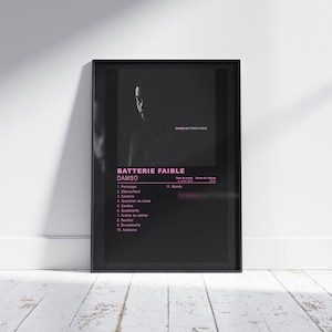Album Cover Poster Batterie faible by Damso, album wall art, music album artwork, french rap, rap poster