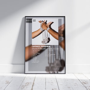 Album Cover Poster Frères Ennemis by Zola & Koba LaD, album wall art, music album artwork, french rap, rap poster