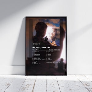 Album Cover Poster De la fontaine by Beendo Z, album wall art, music album artwork, french rap, rap poster