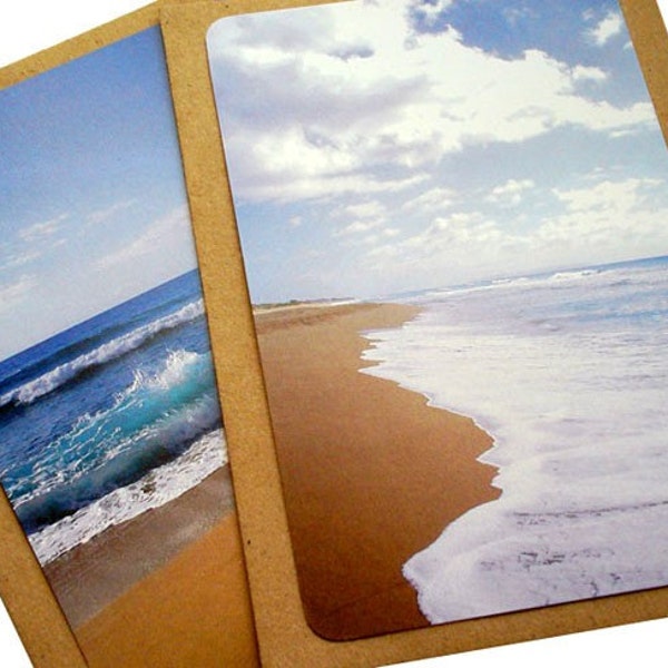 Sacred Beach Postcard Pack - 10 cards, 10 envelopes, 2 designs. ECO-FRIENDLY brown envelopes.