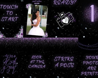 Mirror Booth Animations, Photo Booth Video Neon Purple Animations ...