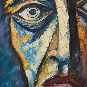 Original &quot;Abstract Emotion&quot;, Bold Colorful Portrait, Emotional Abstract Art, Dynamic Brushstrokes, Modern Abstract, Oil Painting Print