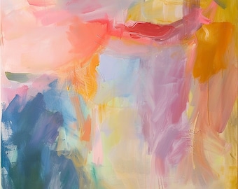 Original "Serene Abstract Harmony", Soft Color Palette, Subtle Abstract Art, Pastel Hues, Modern Expression Artwork, Oil Painting Print