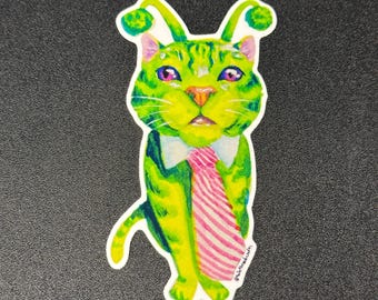 Alien Cat Sticker: Buisiness Cat