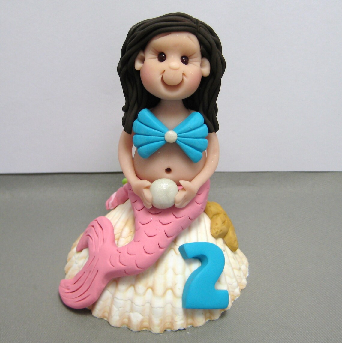 Mermaid Cake Topper Birthday Cake Decoration Polymer Clay Etsy