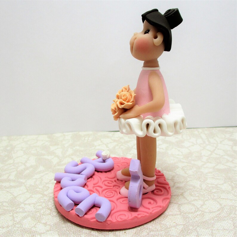 Standing Ballerina Girl polymer clay Birthday Cake Topper decoration figurine Made To Order