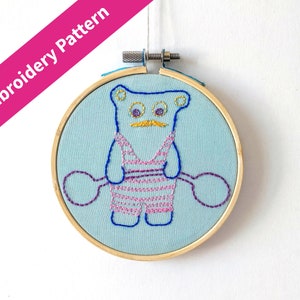 Embroidery Pattern: Circus Strong Monster image 1