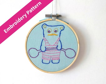 Embroidery Pattern: Circus Strong Monster