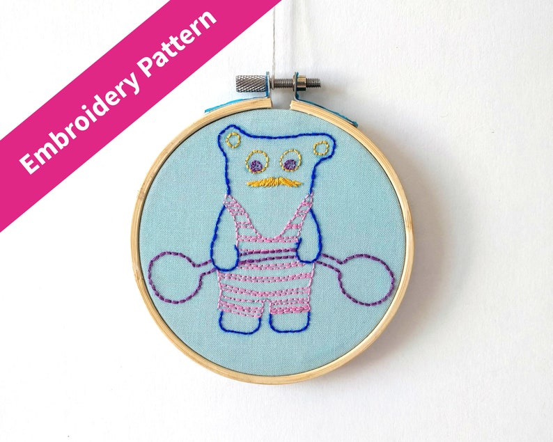 Embroidery Pattern: Circus Strong Monster image 1