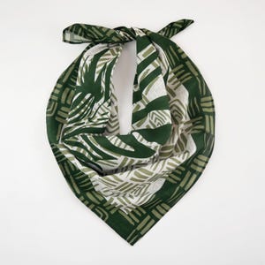 Grün Weiß Zebra Baumwolle Voile Bandana Exotischer Afrikanischer Safari Tierkopf Wrap Einzigartiger Weicher Unisex Schal
