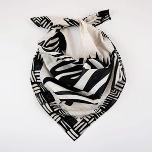 Schwarz Weiß Beige Zebra Baumwolle Voile Bandana Exotische Afrikanische Safari Tierkopf Wrap Einzigartige Weiche dünne Sommer Schal Wrap