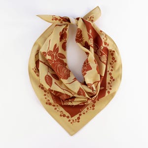 Cannelle marron jaune floral voile de coton doux Bandana printanier léger foulard d&#39;été mince cadeau pour elle