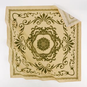 Olive Moosgrün Butter Gelb Floral Baumwolle Voile Bandana Dünne Kopf Wrap Weichen Sommer Botanische Blume Schal