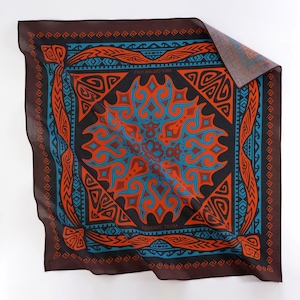 Exotisk bomullsvoilehalsduk unik etnisk tryck sommarbandana originell design mjuk huvudbonad present till henne