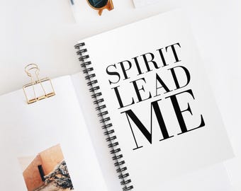 Quaderno a spirale cristiano ispiratore - "Spirit Lead Me", diario per la riflessione, la salute mentale, i pensieri, regalo per studenti, agenda giornaliera