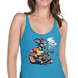 Billy Strings Goat Racerback Tank Top: Funny Cartoon BMFS Design
