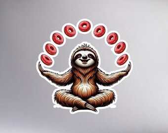 Phish Sloth Sticker, Sloth Juggling Donuts, Phish Gift, Bubble-free stickers