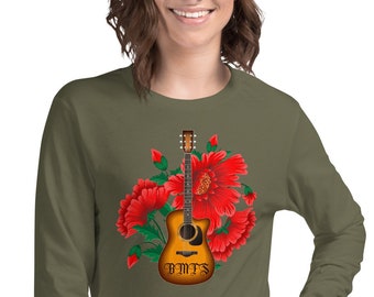 Billy Strings Winter Shirt, Billy Strings Red Daisy, Unisex Long Sleeve Tee, BMFS Red Daisy Shirt, Billy Strings Top, Billy Strings Shirt