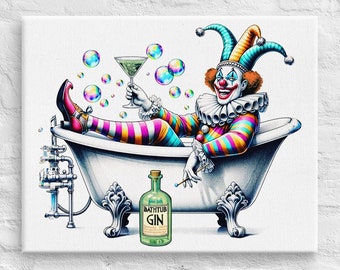 Phish Bathtub Gin Canvas, Phish Art, Phish Poster, Phish Wall Art, Joker in Bathtub, Phish Gift, Phish Gift Men, Phish Gift Women