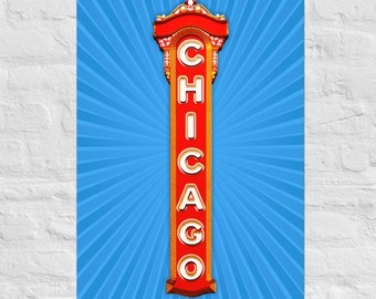Chicago Theatre Sign Poster: Museum Quality Chicago Art Print