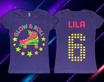 Glow Roller Skate Shirt, Roller Skate Party, Roller Skate Shirt, Roller Skate Glow Party, Girls Roller Skate Shirt, Roller Skate Birthday