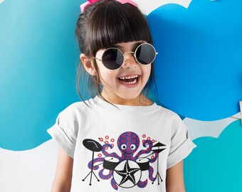 Phish Octopus Drummer, Phish Toddler Shirt, Octopus Toddler Shirt, Drummer Shirt Kids, Jon Fishman Shirt, Phish Kids Shirt, Little Ragers