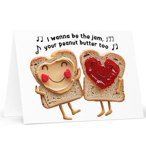 Tarjeta Andy Frasco, Andy Frasco y la ONU, mantequilla de maní y jalea, regalo Frasco, tarjeta de felicitación Frasco. Tarjeta de mantequilla de maní y mermelada, PB&J