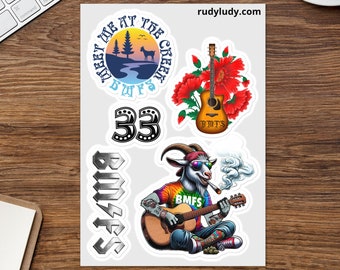 Billy Strings Stickers, Billy Strings Sticker Sheet, BMFS Sticker, BMFS Stickers, Billy Strings Vinyl Sticker, BMFS Vinyl Sticker