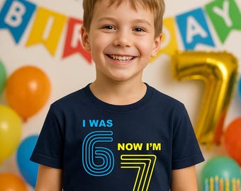 6-7 Birthday Shirt, 7 year old boy's Birthday Shirt