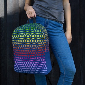 Phish Rainbow Donuts Print Backpack: Water-Resistant Tour Bag