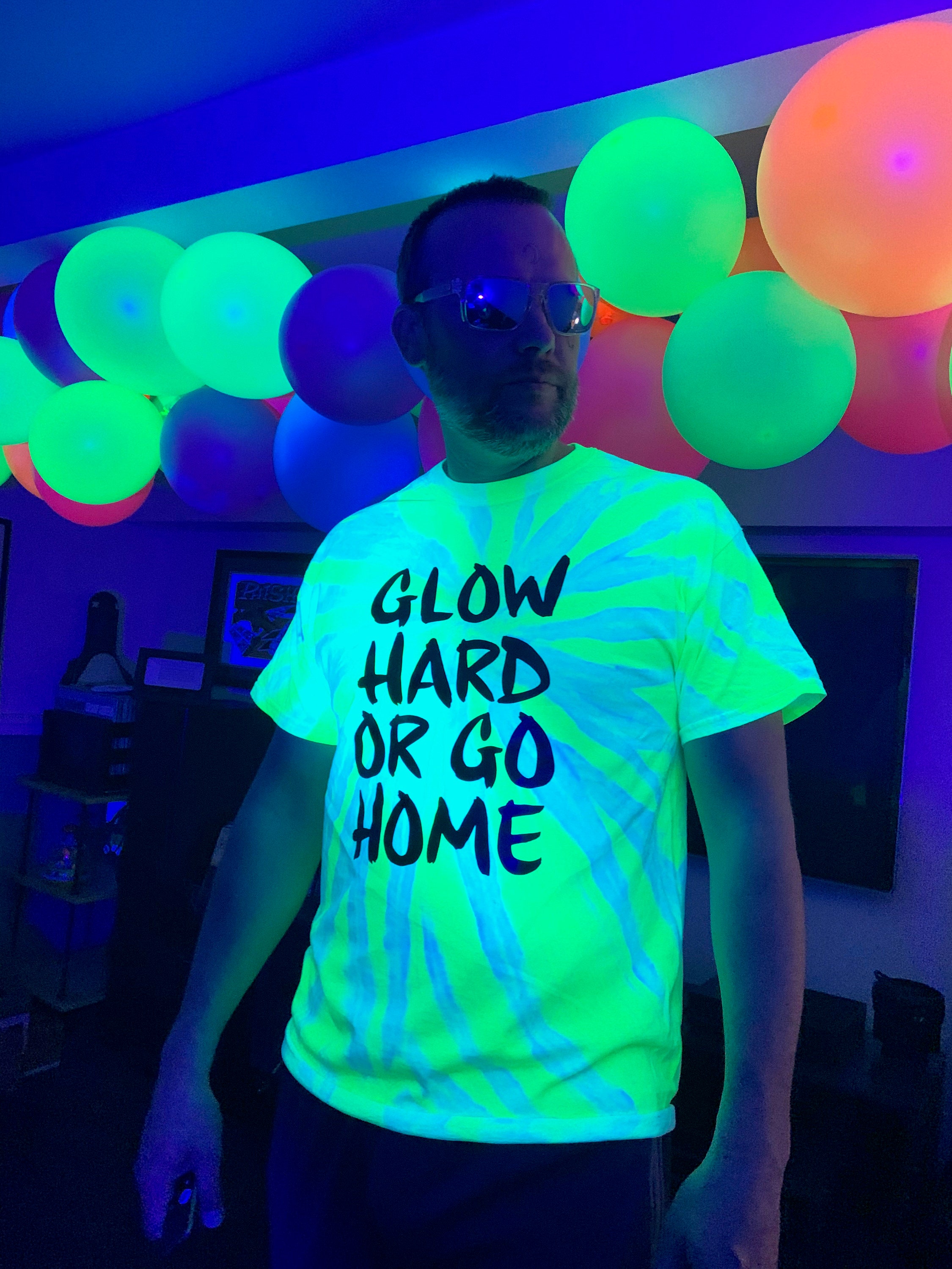 Glow Hard Or Glow Home Bright Neon Colours Rave' Men's T-Shirt