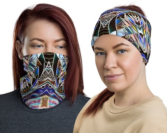 Psychedelic Bandana Style Neck Gaiter: Versatile Face Covering
