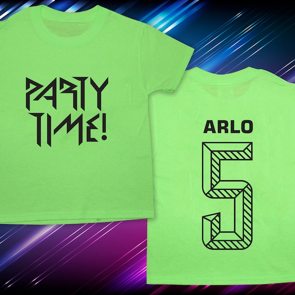 Glow Party T-shirt, Party Time, Blacklight Party, Glow Shirt, Glow T-Shirt, Neon Pink, Neon Yellow, Neon Green, Glow Birthday, Glow Party