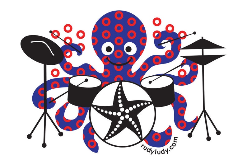 Phish Shirt, Octopus Drummer, Phish Kids, Fishman Print, Jon Fishman, Phish T-Shirt, Baseball Shirt, Octopus, Drummer, Fishman, Phish image 3