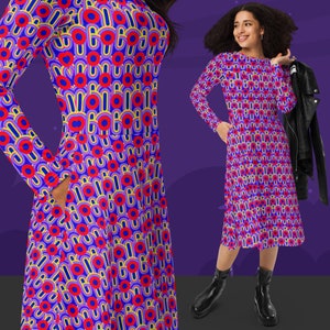 Phish Vegas Donut Dress, Long Sleeve Midi Dress