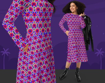 Phish Vegas Donut Dress, Long Sleeve Midi Dress