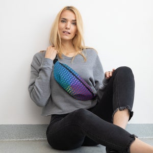 Phish Donut Fanny Pack: Rainbow Prism Psychedelic Print image 2
