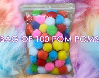 100 Pom Poms, 100 Days of School, Add on Pom Poms to order, Pom Pom Crafts, Pom Pom Bulk, Pom Poms, Warm & Fuzzy, Pom Pom Shirt, Pom Pom Kid