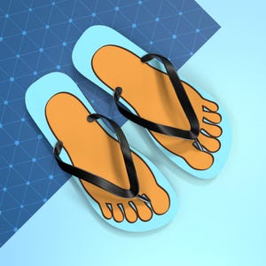 Size Large -Fun Casual Flip Flops for Summer, Beach Sandals, Footprint Design, Vacation Accessories, Outdoor Stylish Footwear