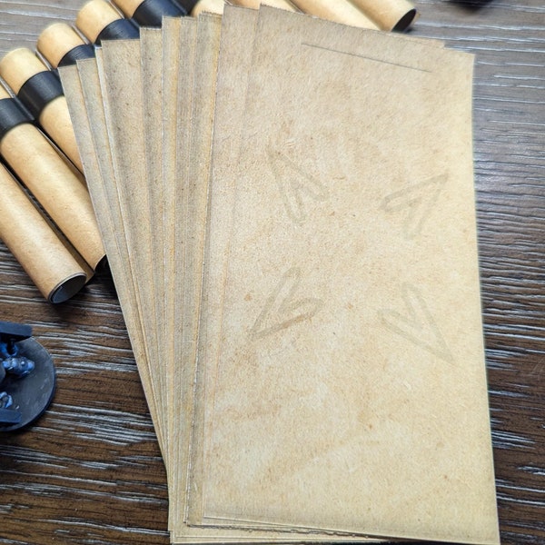 Mini Blank Spell Scrolls: 48 TTRPG Sheets with Holders