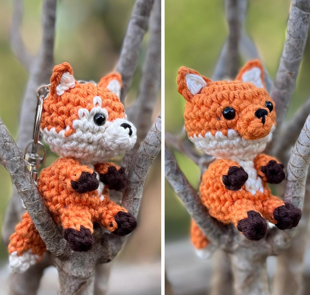 Crochet Fox Keychain, Fox Keyring, - Etsy