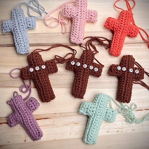 Cross Car Charm, Custom Crochet Cross Car Charm, adjustable cross car charm, car ornament
