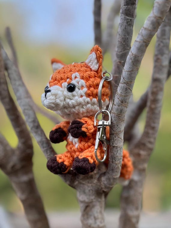 Crochet Fox Keychain, Fox Keyring, - Etsy