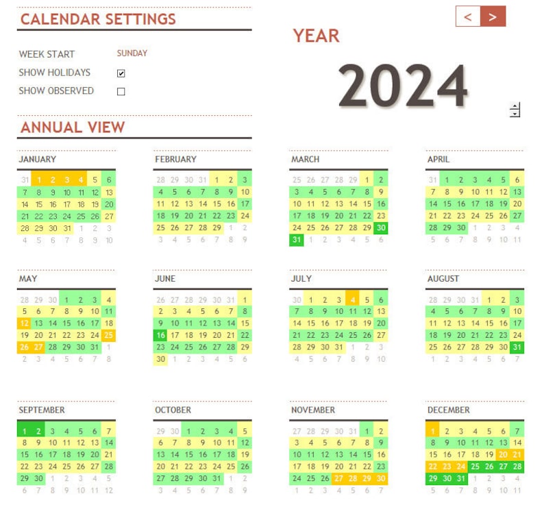 Automatic Custody Schedule Template for Month and Year Printable One ...