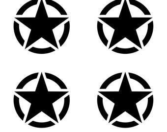 Army Star Vinyl Decal Sticker Set - Patriotic Car, Laptop, Tumbler