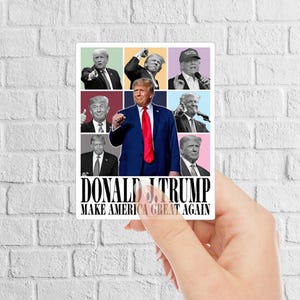Donald Trump MAGA Sticker: Patriotic Vinyl Decal (2.7 x 3.5 INCHES)